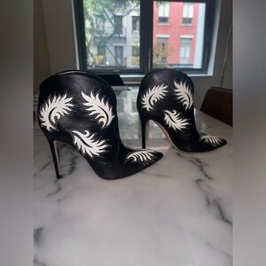 Gianvito Rossi Leather Western Bootie, 38.5